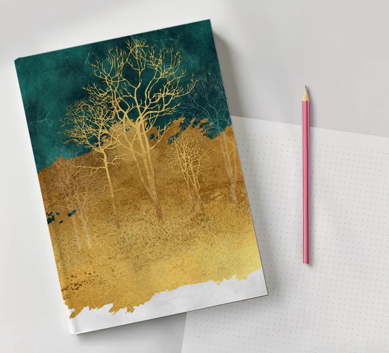 abstract art dry trees notebook by vintageshop