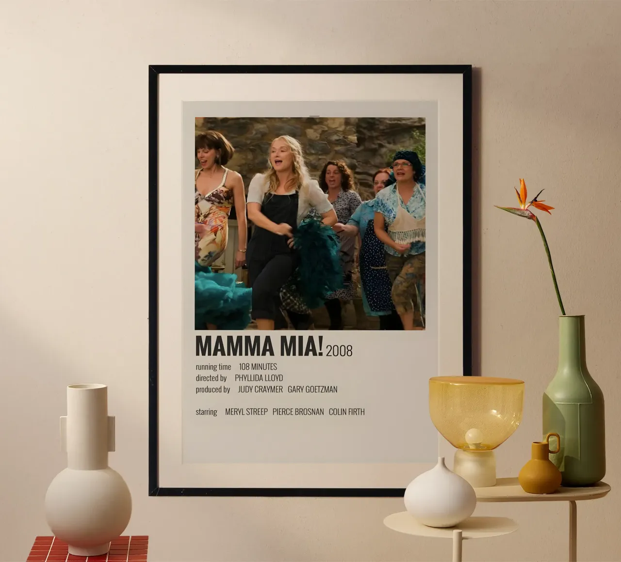 ΜΑΜΜΑ ΜΙΑ! 2008 poster con telaio in legno da MVFminimalist