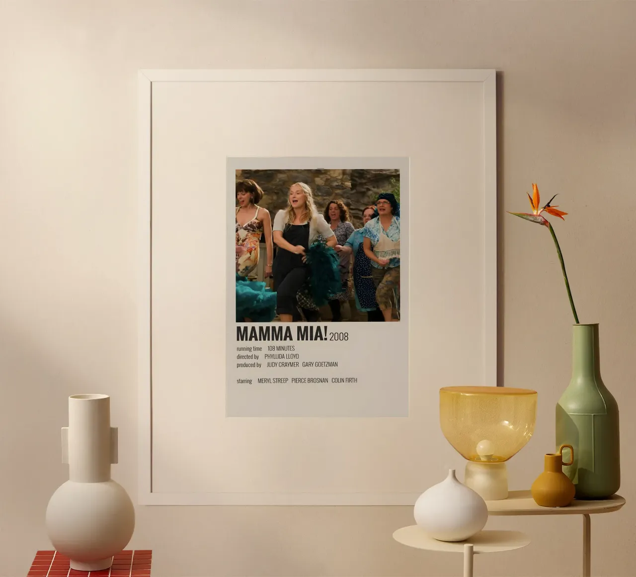 ΜΑΜΜΑ ΜΙΑ! 2008 poster con telaio in legno da MVFminimalist