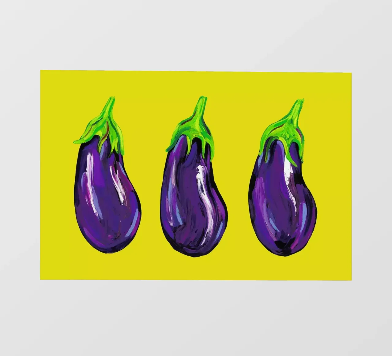 Aubergines On Yellow telo in pvc da Alice Straker