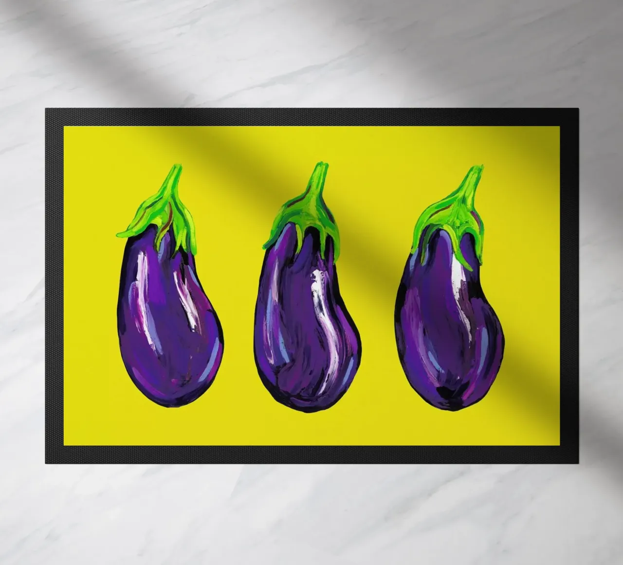 Aubergines On Yellow zerbino da Alice Straker