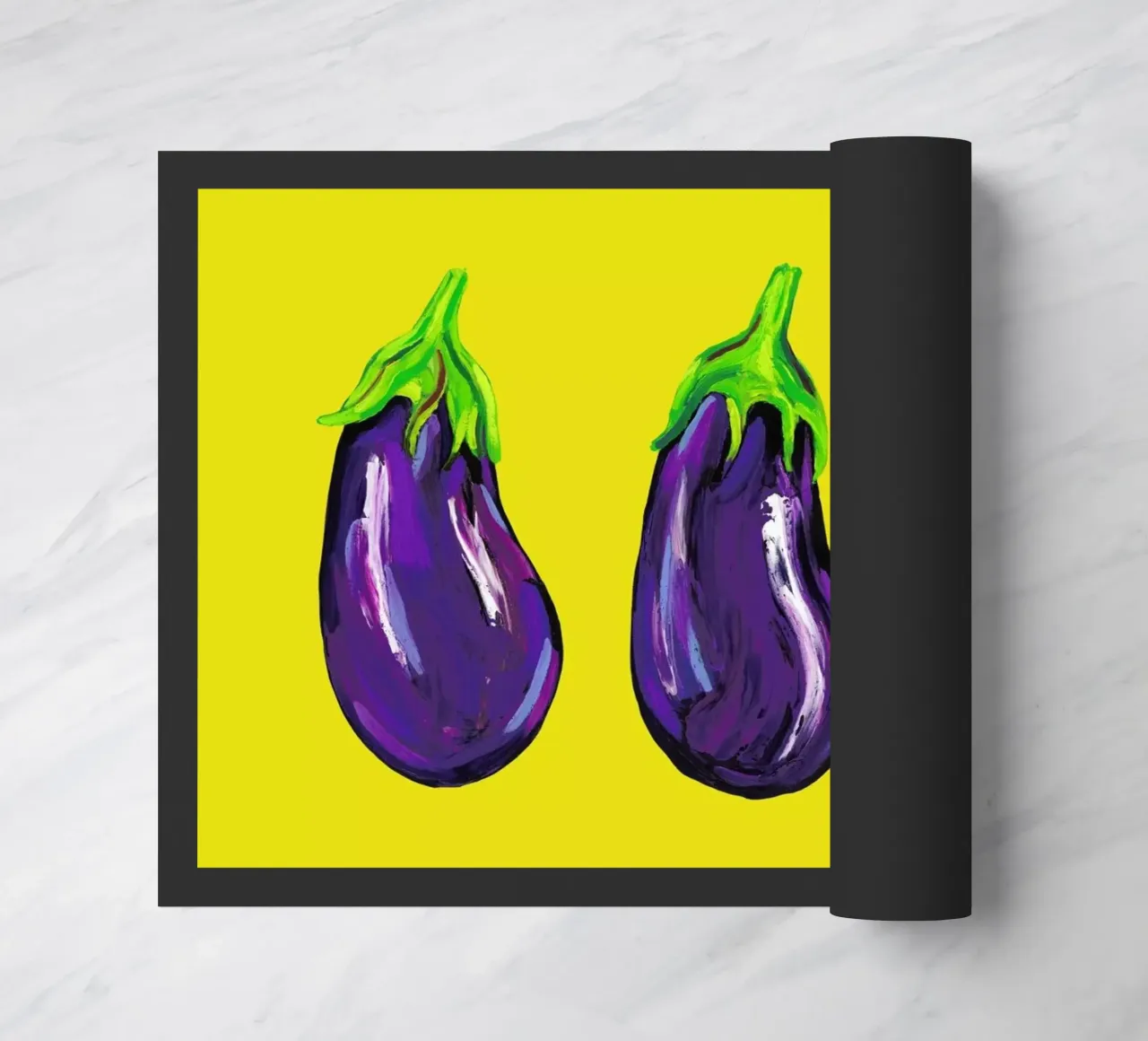Aubergines On Yellow zerbino da Alice Straker