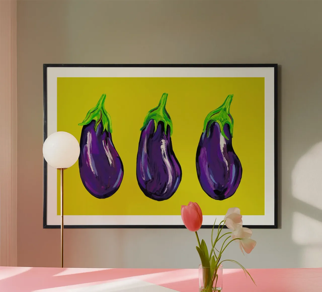 Aubergines On Yellow carta hahnemühle da Alice Straker