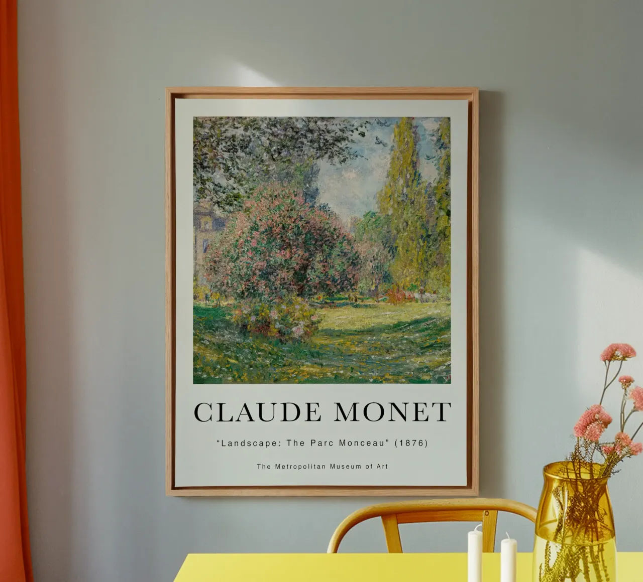 Monet Landschap Het Parc Monceau 1876 canvas van Jam Poster