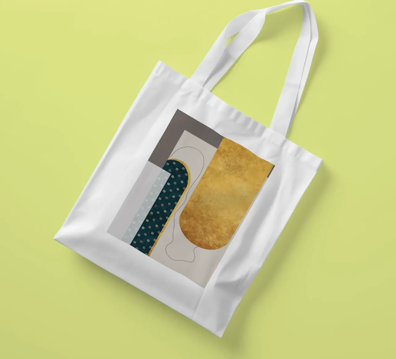 modern abstract art borsa in juta da vintageshop