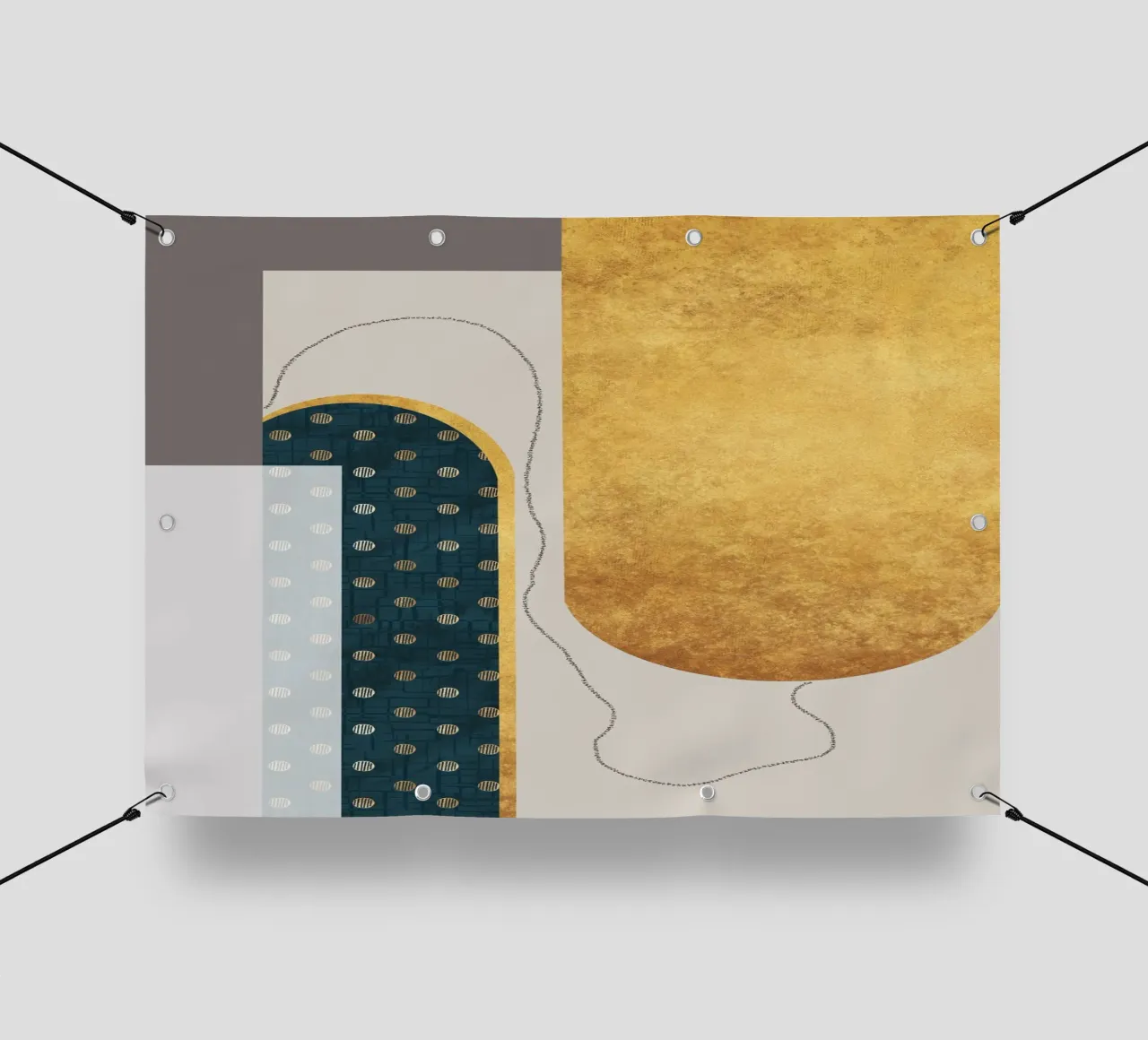 modern abstract art telo in pvc da vintageshop