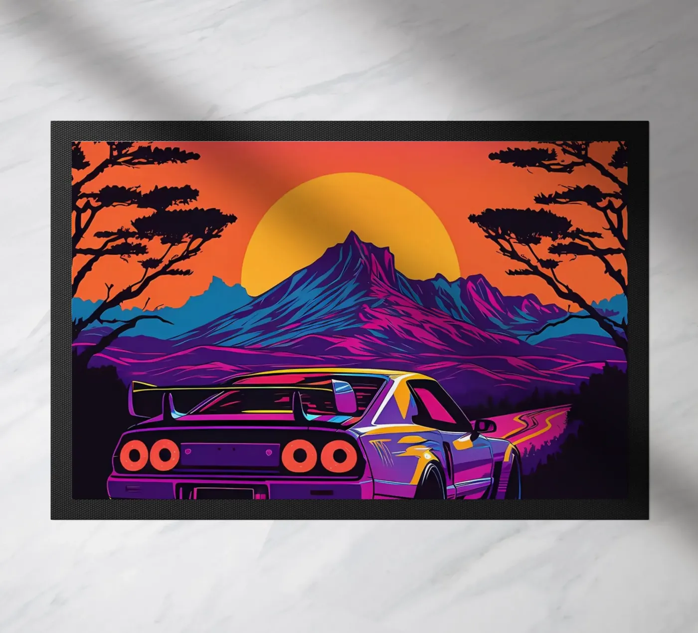 car sunset mountain zerbino da MountainShop