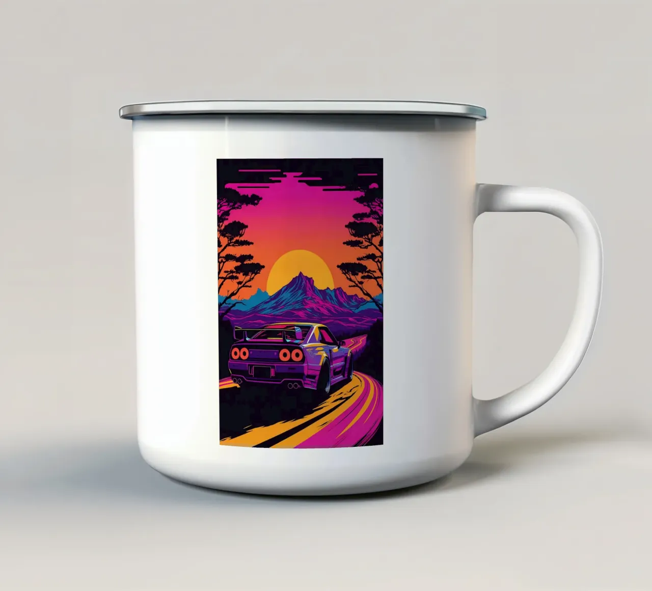 auto sunset mountain tazza in smalto da MountainShop