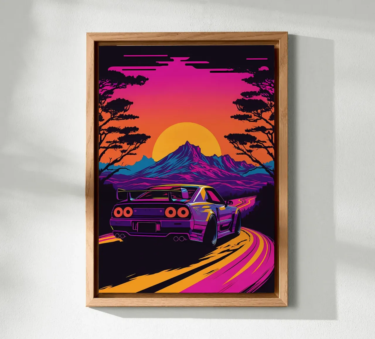 car sunset mountain alu-dibond by MountainShop