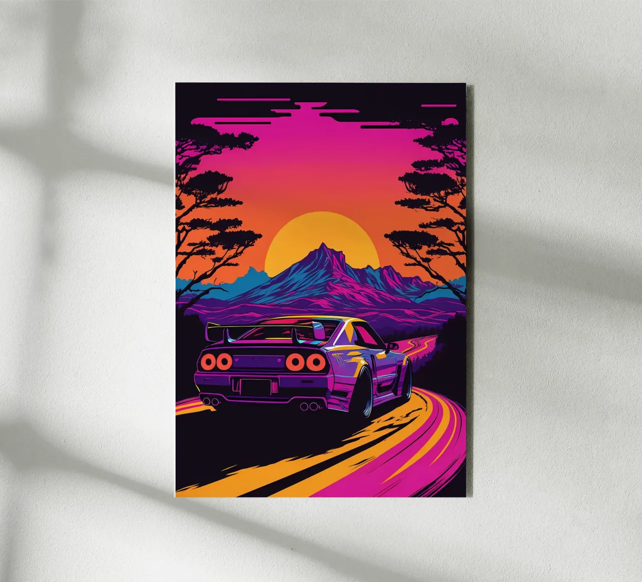 car sunset mountain alu-dibond by MountainShop