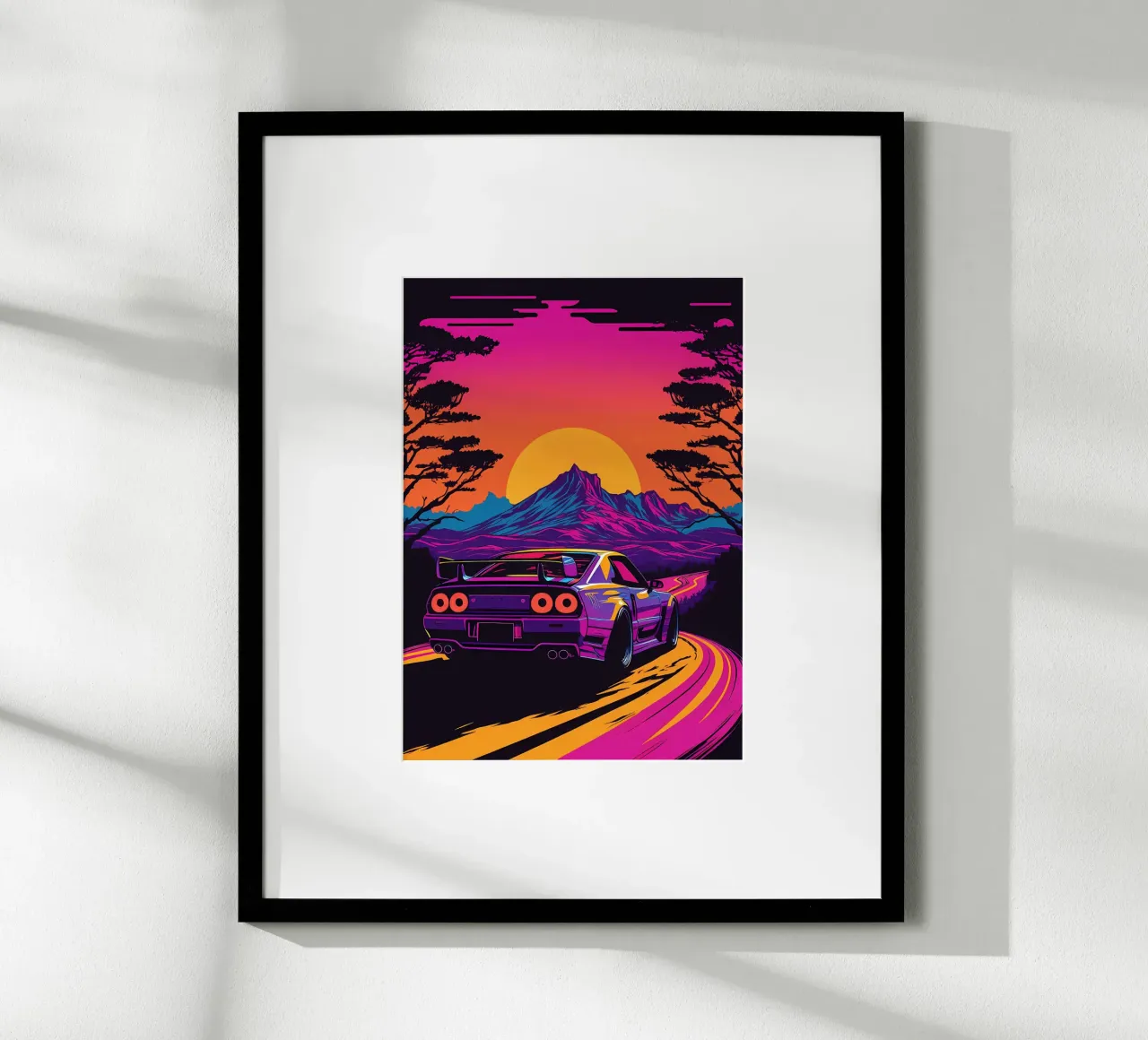 auto sunset mountain poster da MountainShop