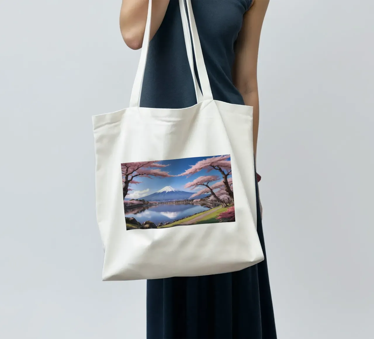 I fiori di ciliegio del Monte Fuji borsa in juta da MountainShop