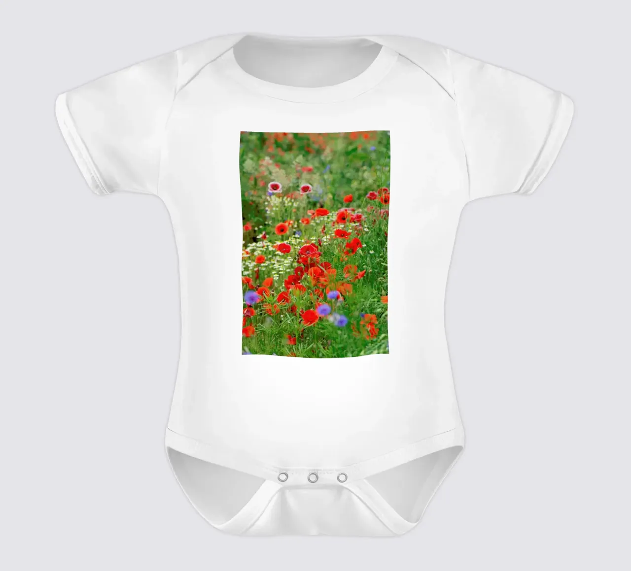 Mixed Poppies body neonato maniche corte da Curious Collections by Marielle Leenders