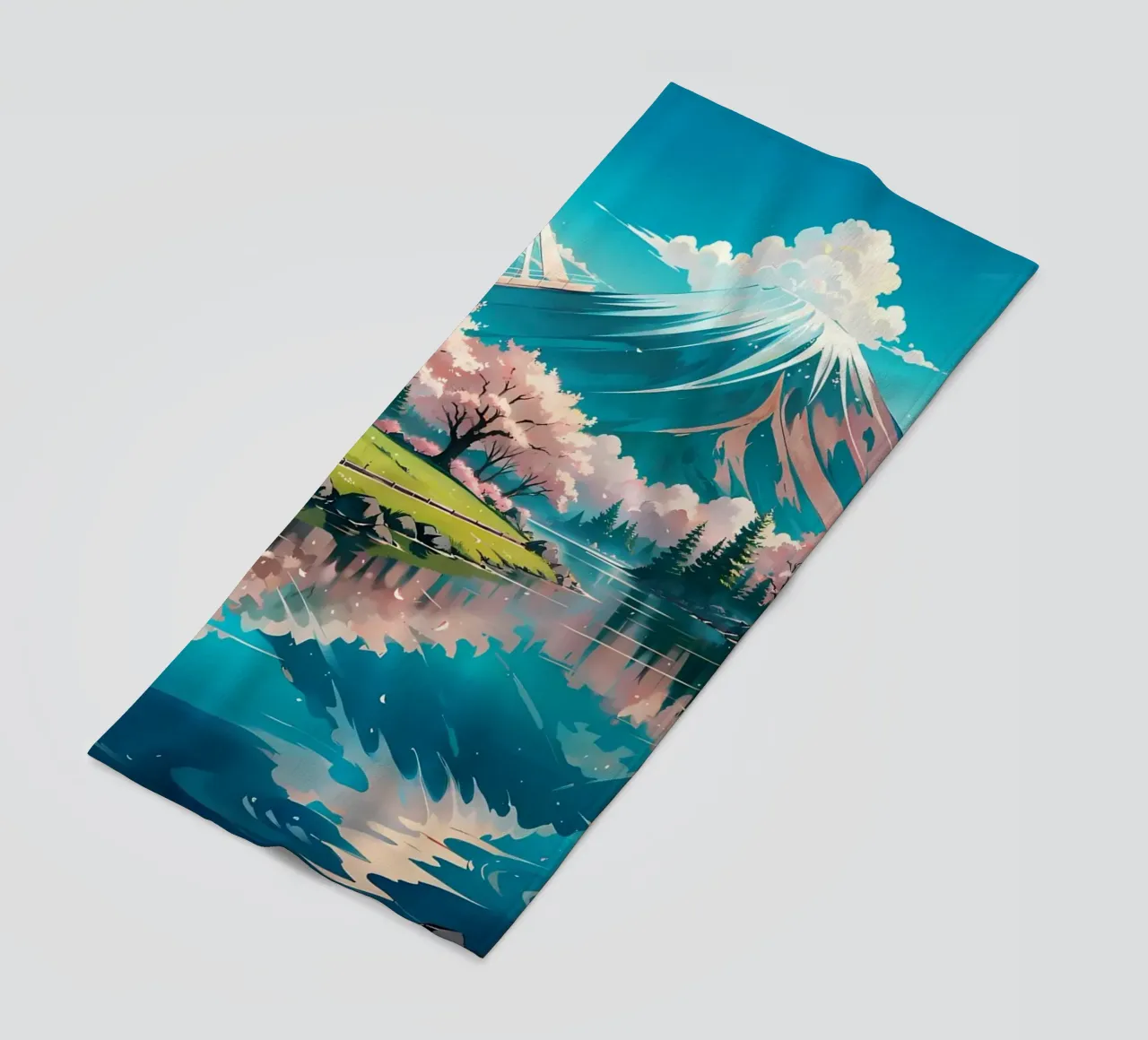 montagna ciliegio in fiore fiume telo mare da MountainShop