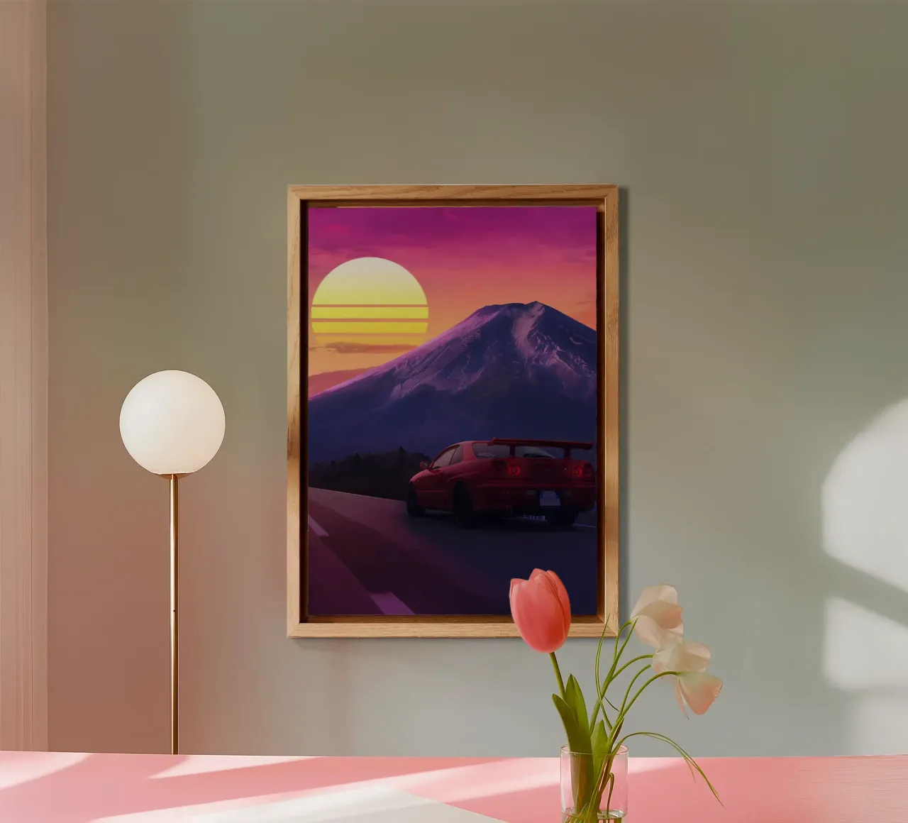 car mountain sunset alu-dibond by MountainShop