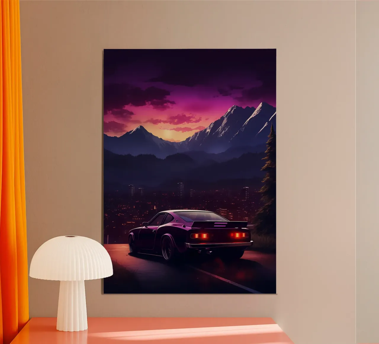 mountains car cityscape alu-dibond by MountainShop