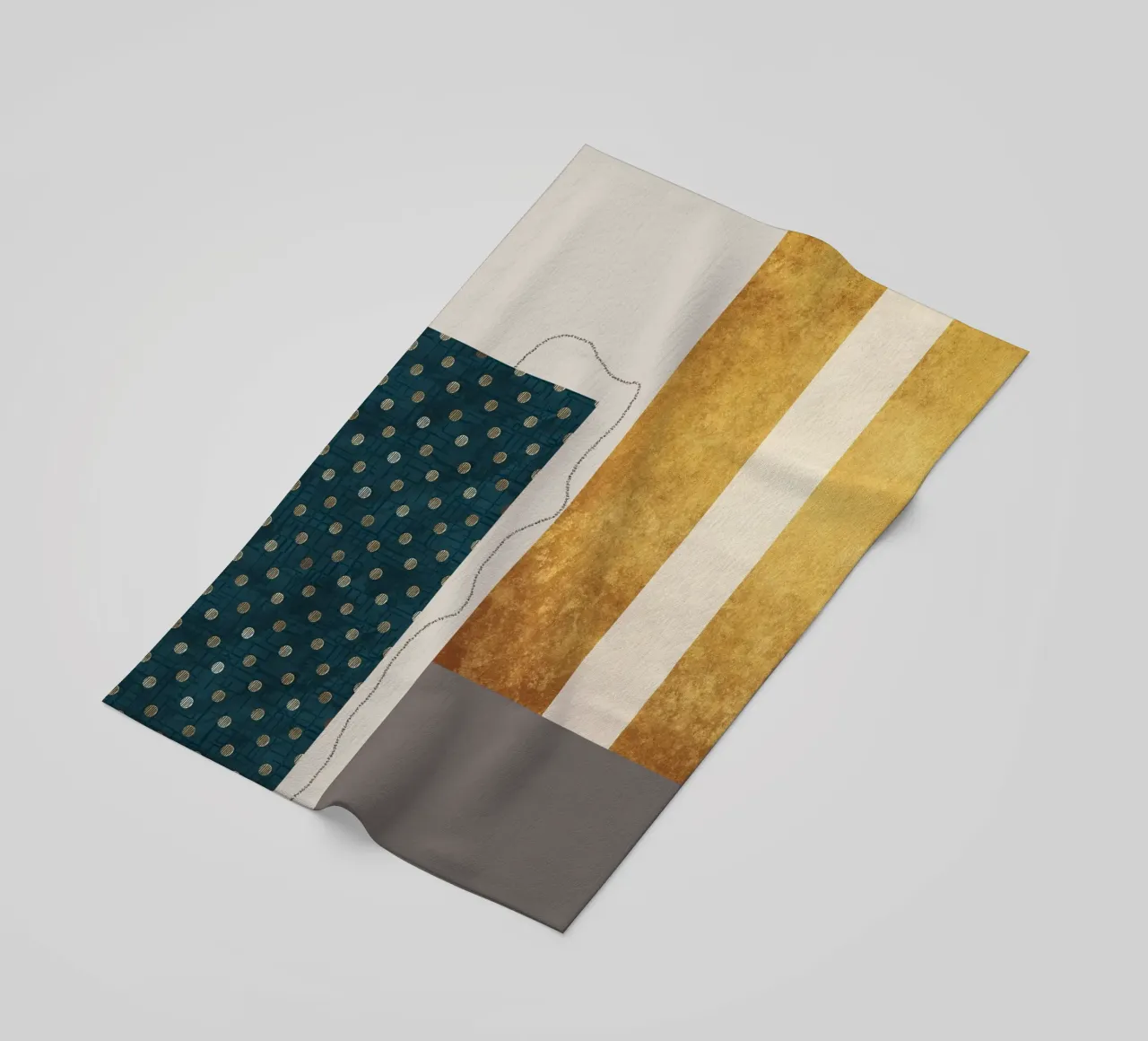 modern abstract art golden telo mare da vintageshop