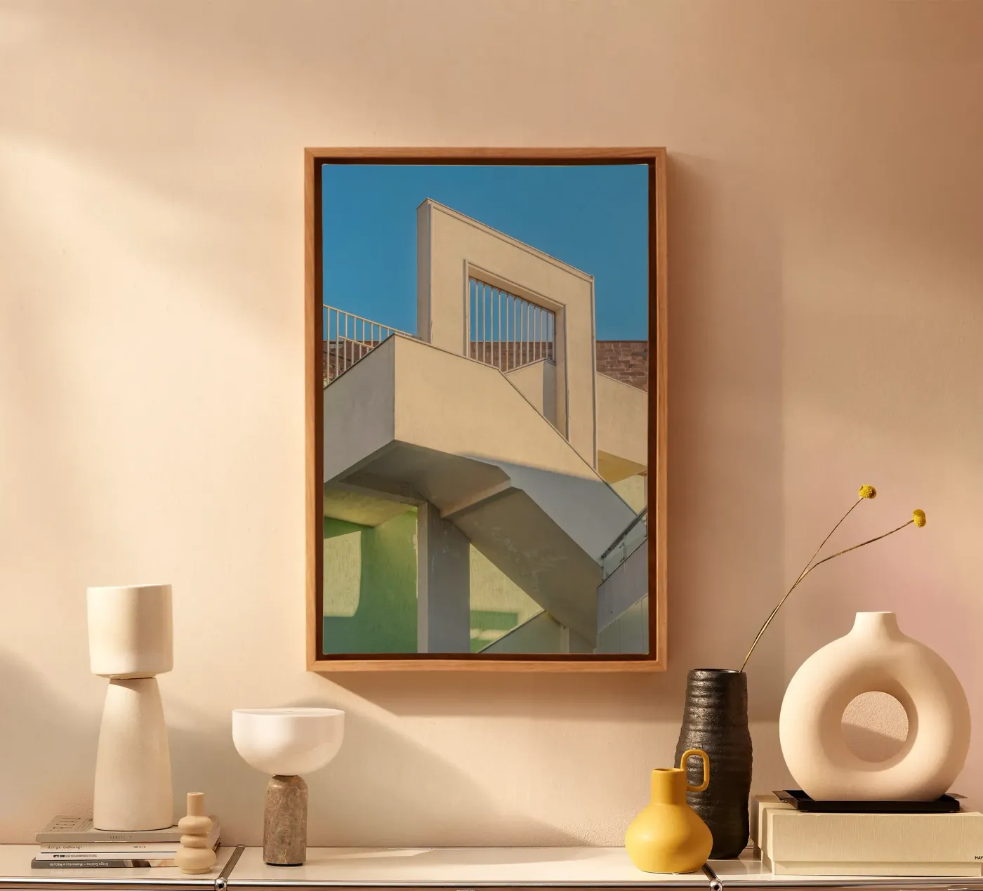 staircase canvas van pastel color shape