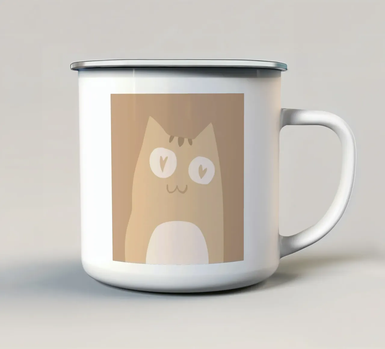 illustrazione gatto tazza in smalto da animal story home