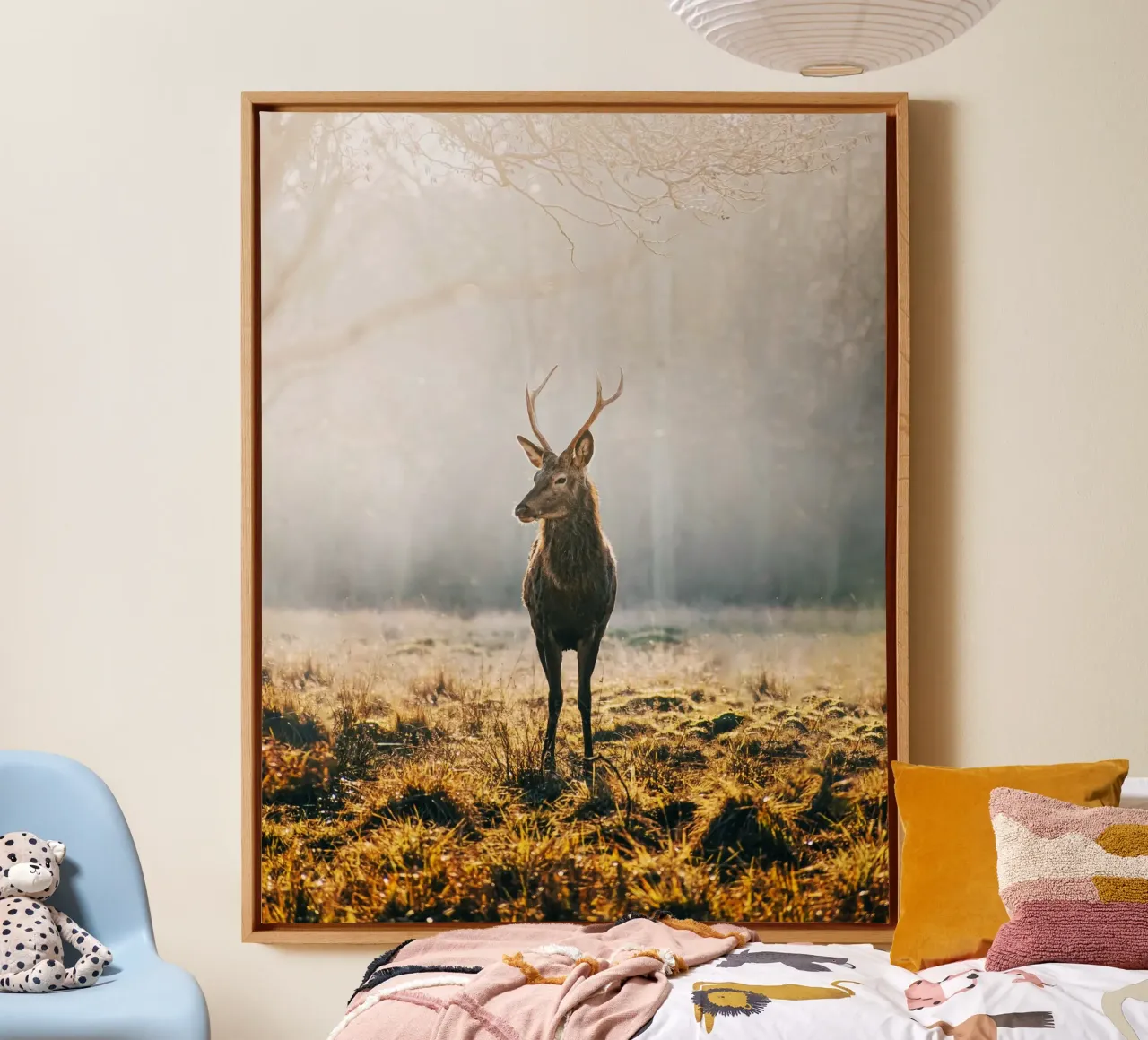 Gestrüpp Geweihe Leinwand mit Schattenfugenrahmen von animal story home