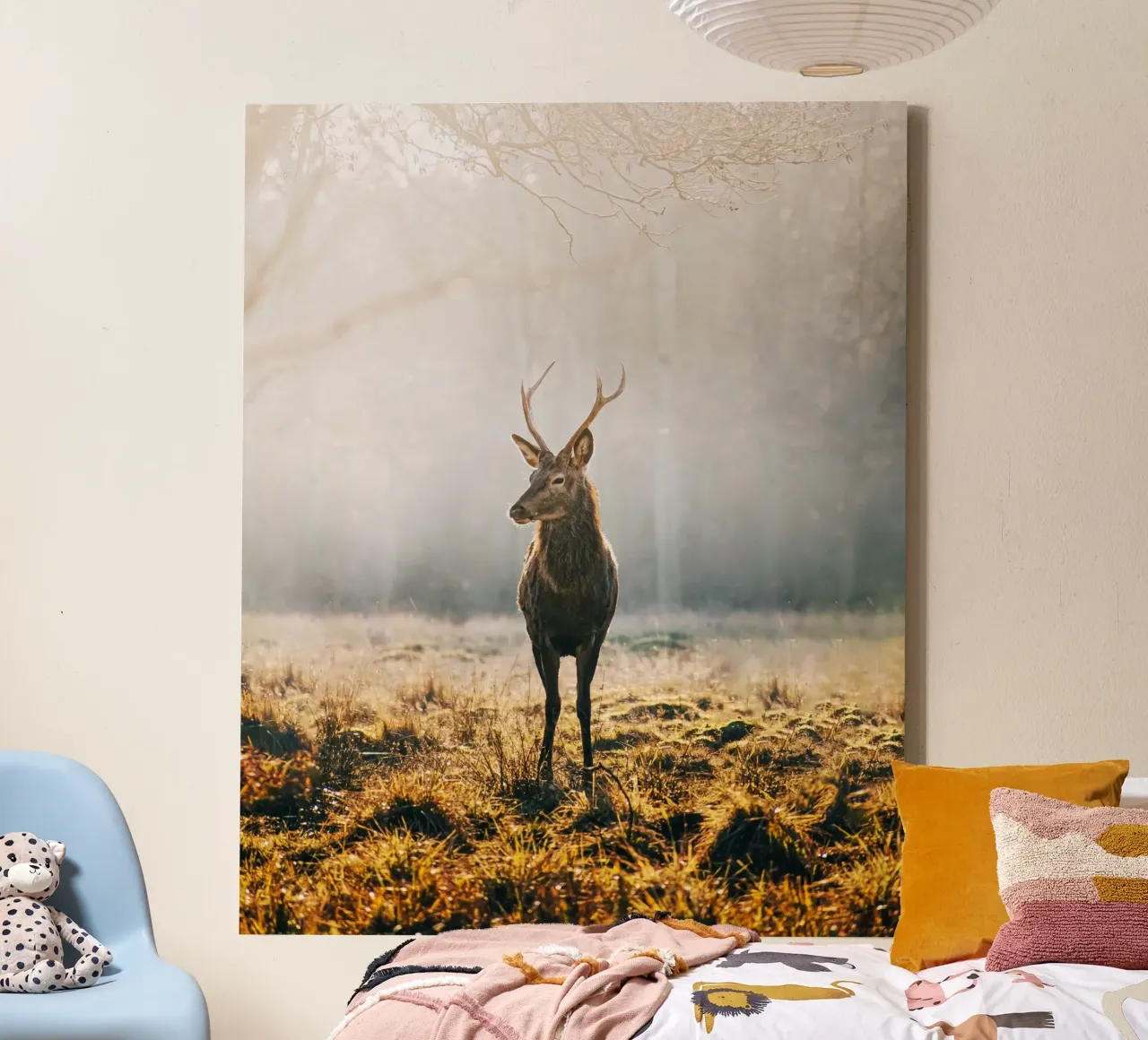 Gestrüpp Geweihe Leinwand mit Schattenfugenrahmen von animal story home