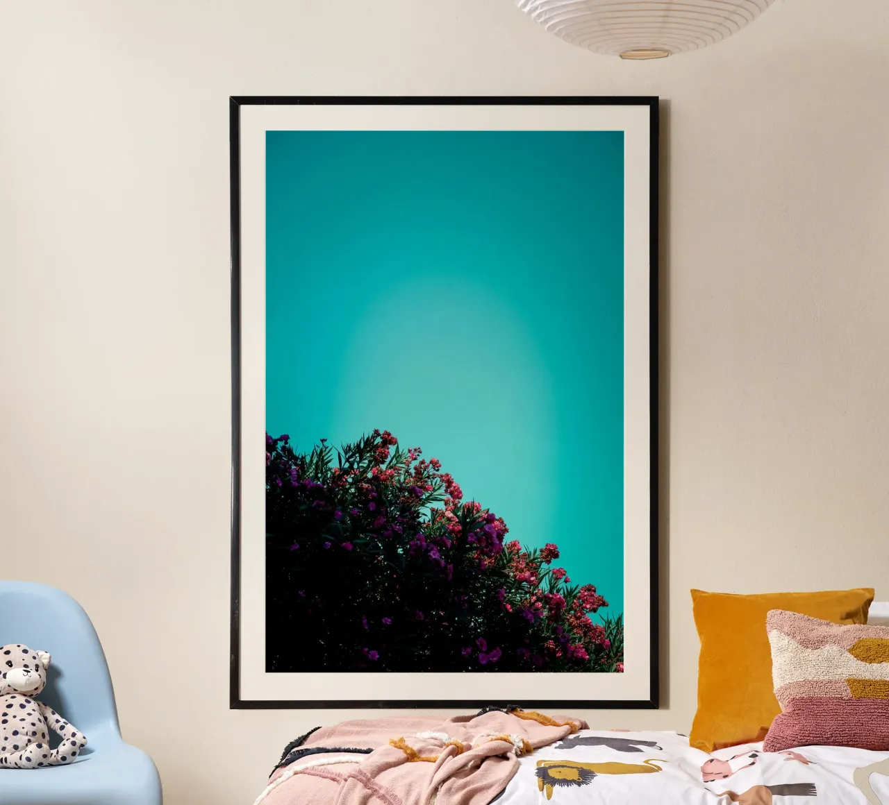 paesaggio fiori vibranti poster con telaio in plastica da pastel color shape