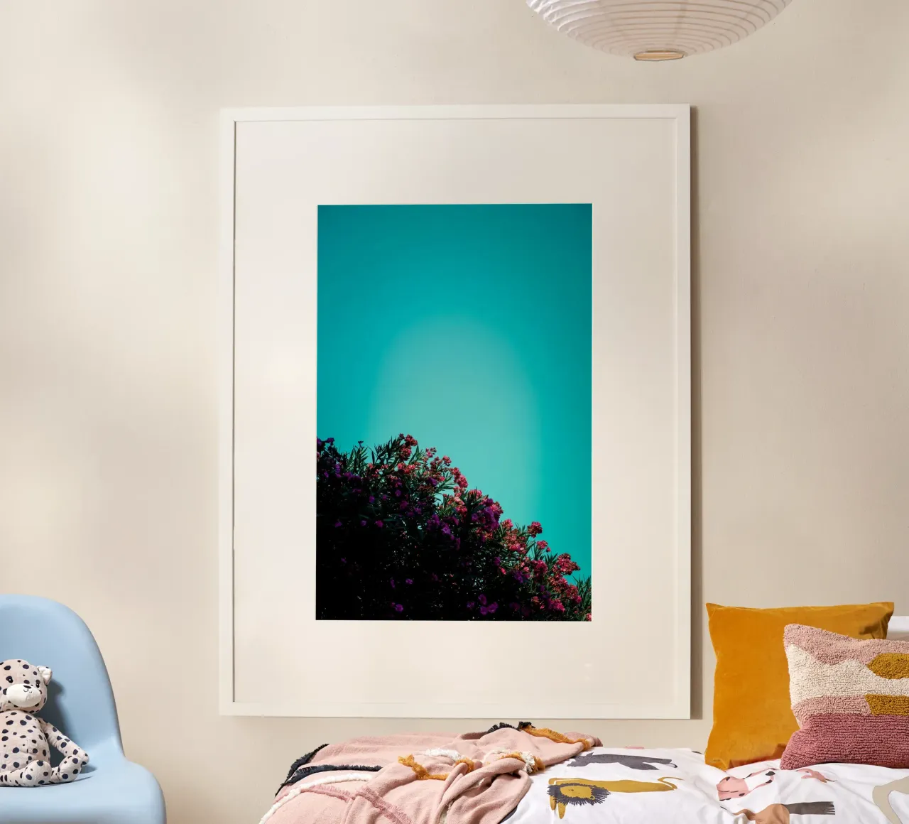 paesaggio fiori vibranti poster con telaio in plastica da pastel color shape