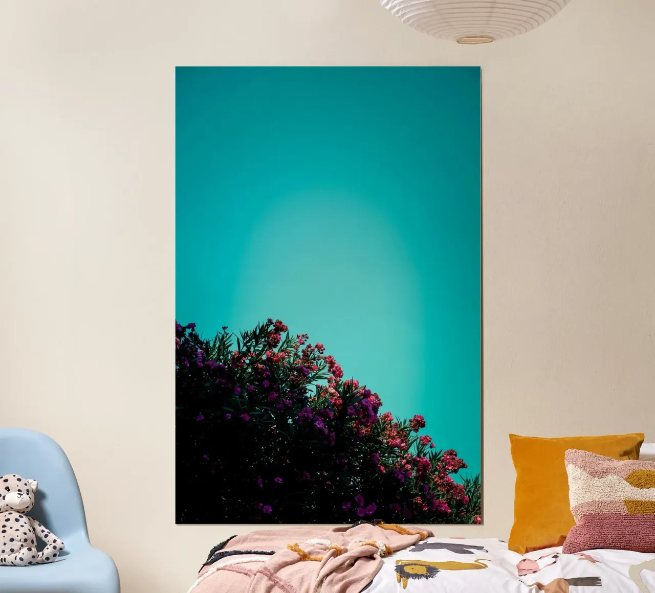 paesaggio fiori vibranti poster con telaio in plastica da pastel color shape
