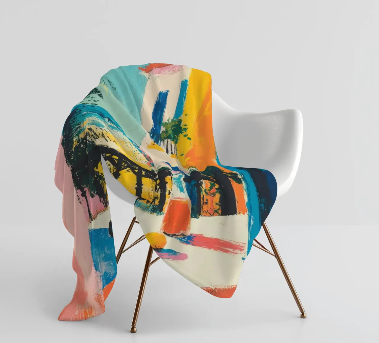 Balcone della Riviera in stile gouache di Matisse coperta in pile da ArtByNiki