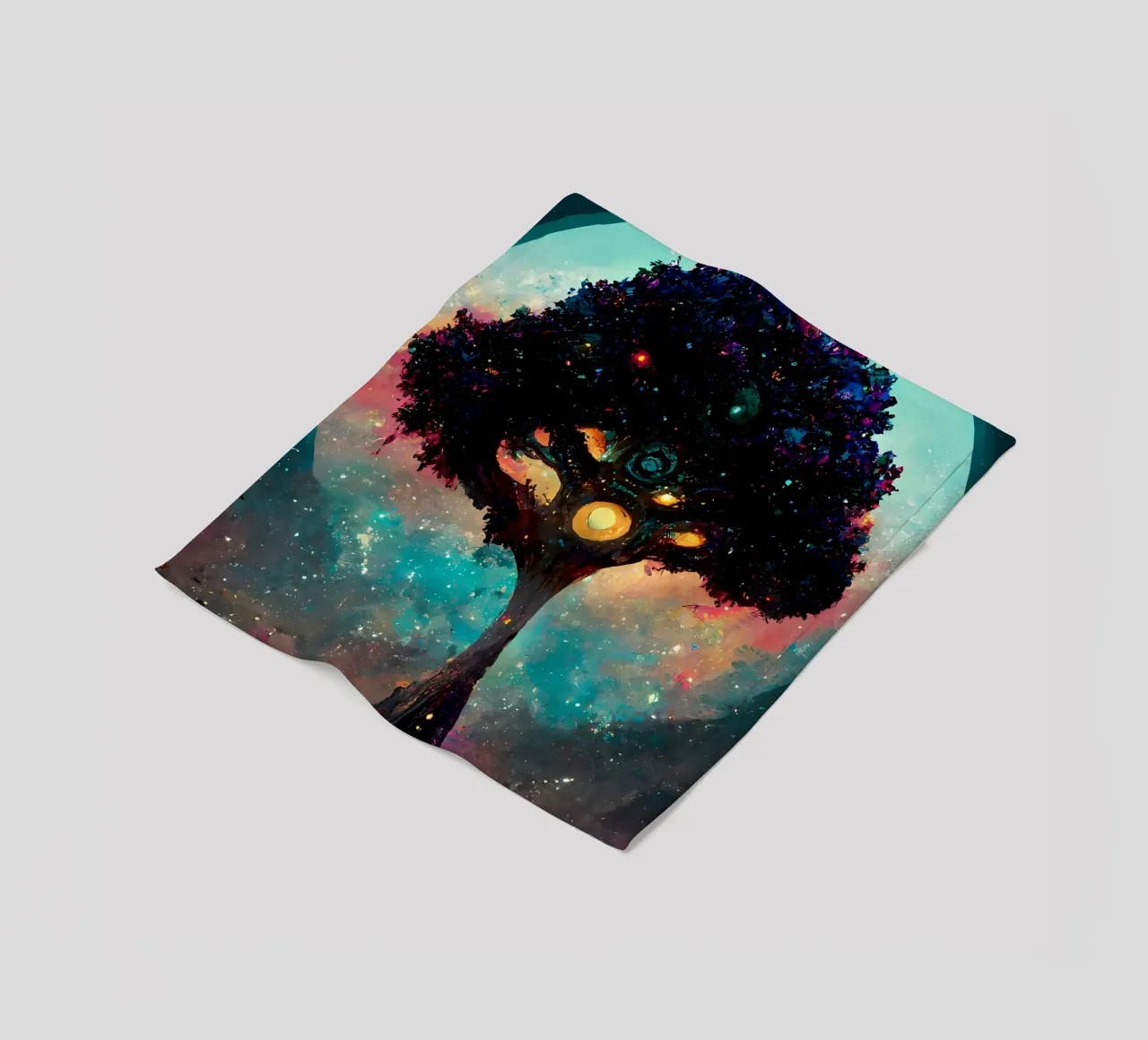cosmic tree galaxy fleece blanket by Jennifer R Spyhalski