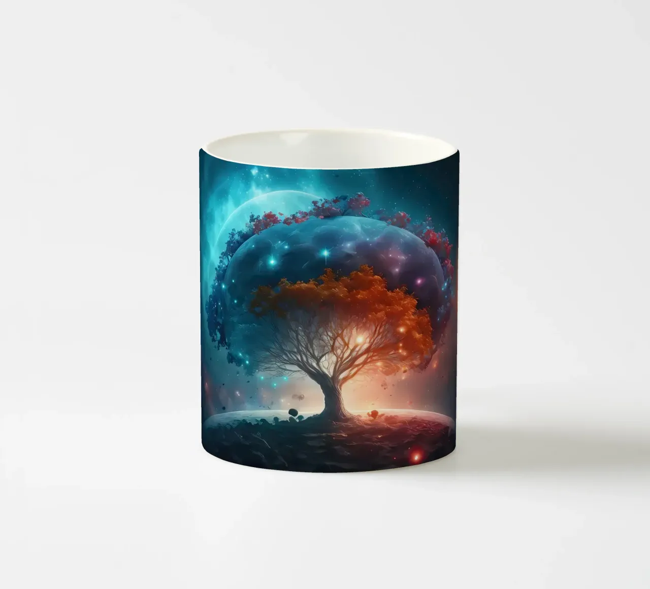 albero terra pianeti tazza in ceramica da Jennifer R Spyhalski