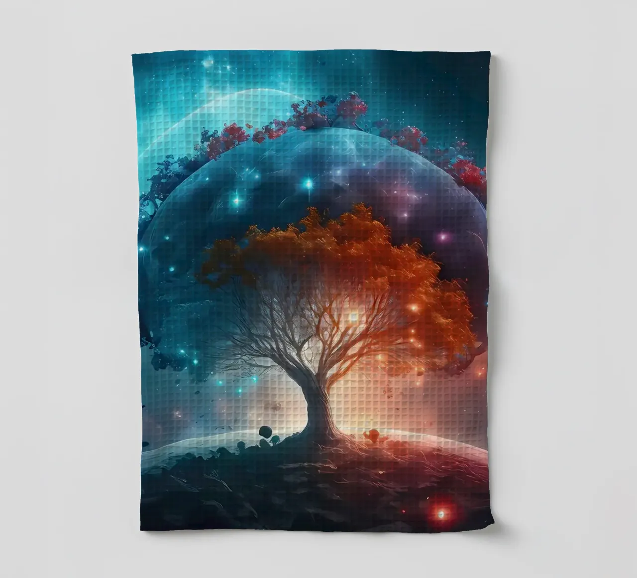albero terra pianeti canovaccio da cucina da Jennifer R Spyhalski