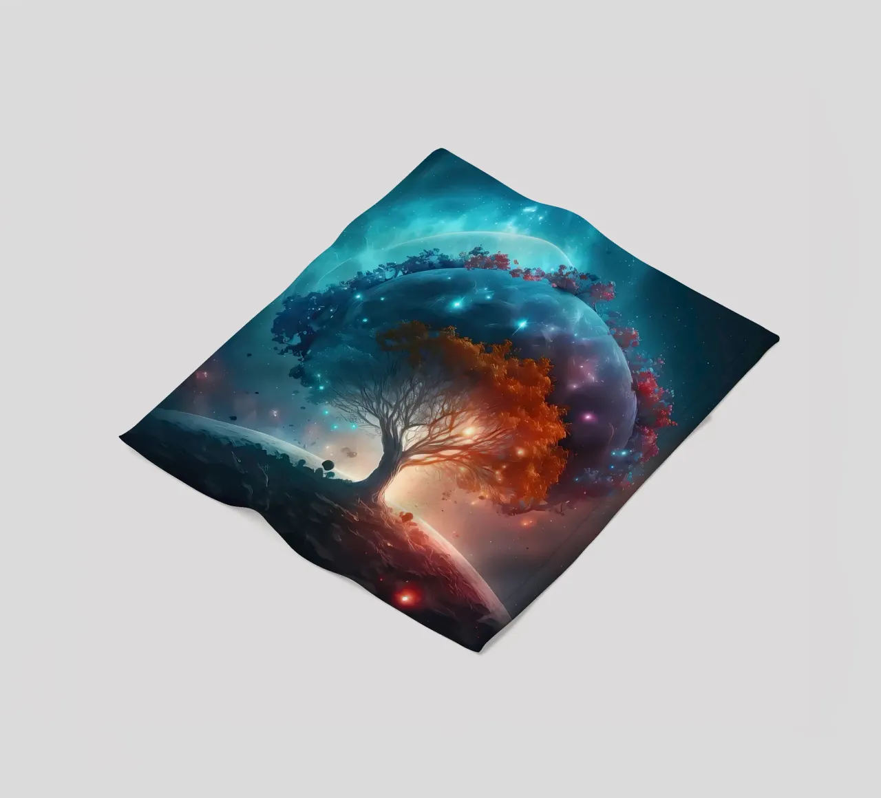 albero terra pianeti coperta in pile da Jennifer R Spyhalski