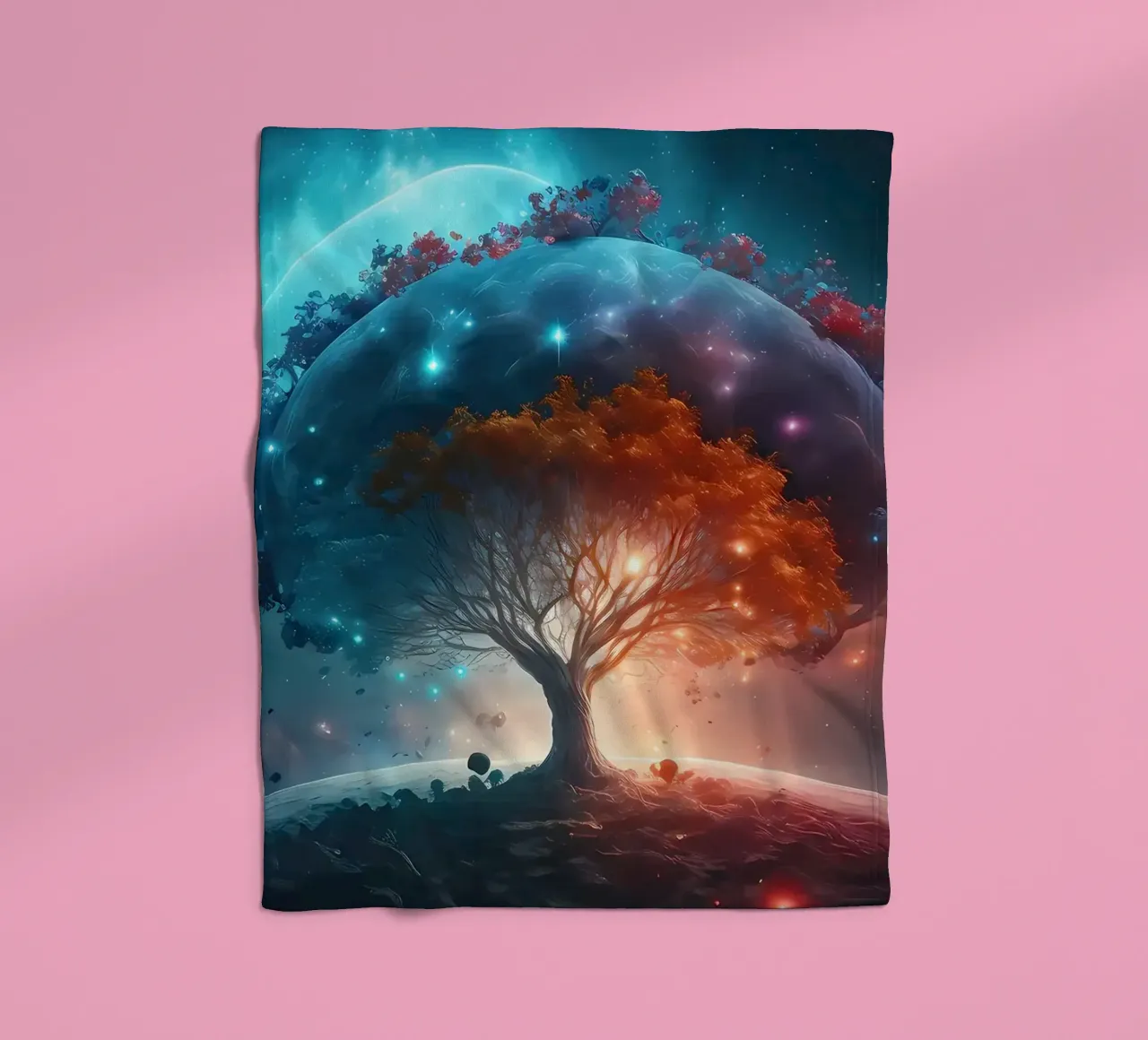 albero terra pianeti coperta in pile da Jennifer R Spyhalski