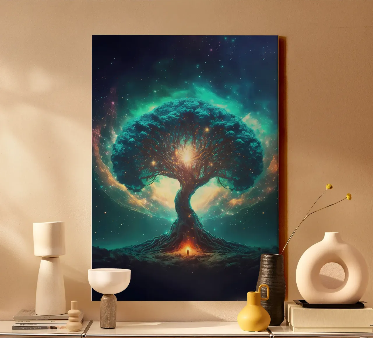 albero luce stellata tela da Jennifer R Spyhalski