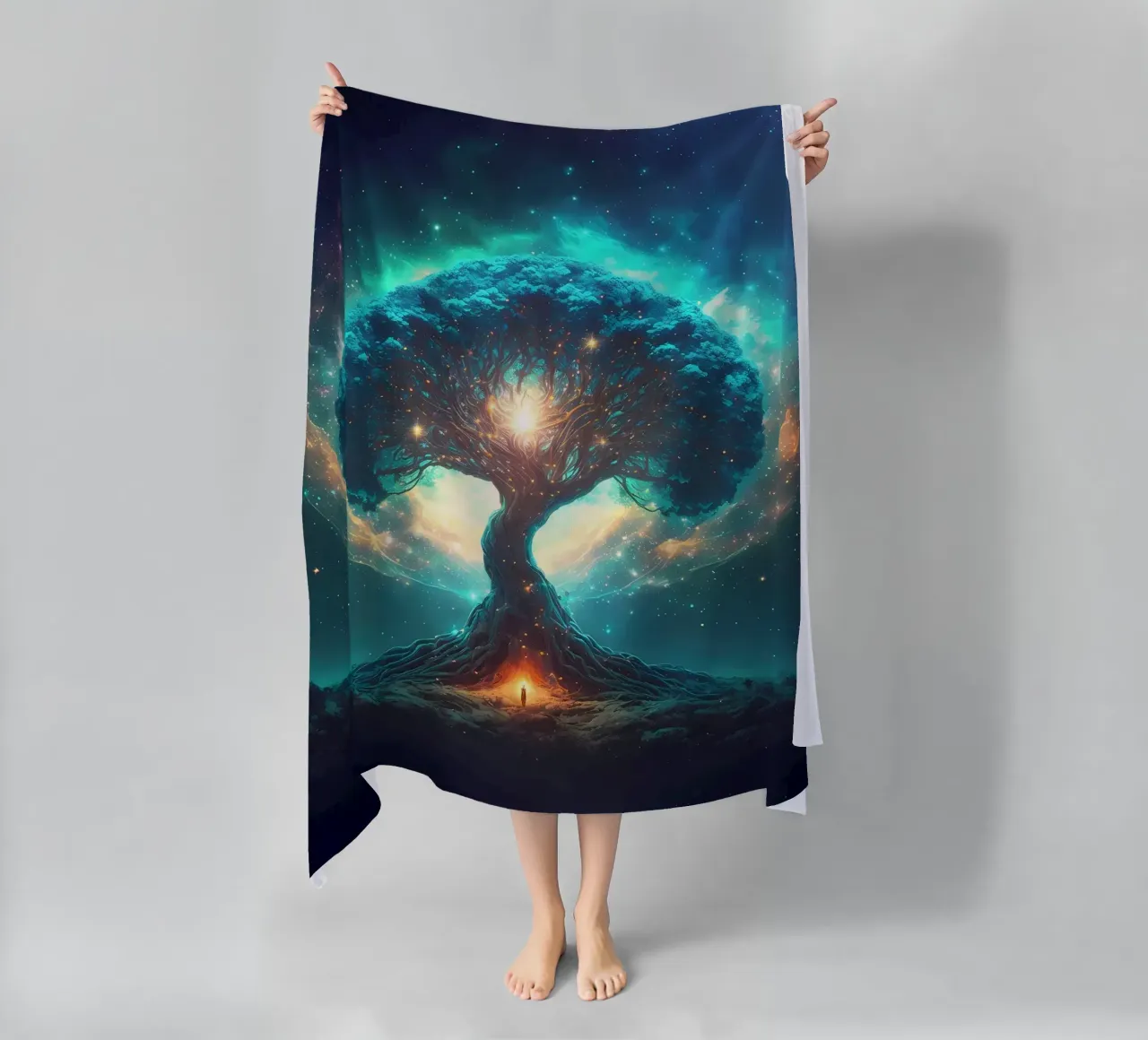 albero luce stellata telo mare da Jennifer R Spyhalski