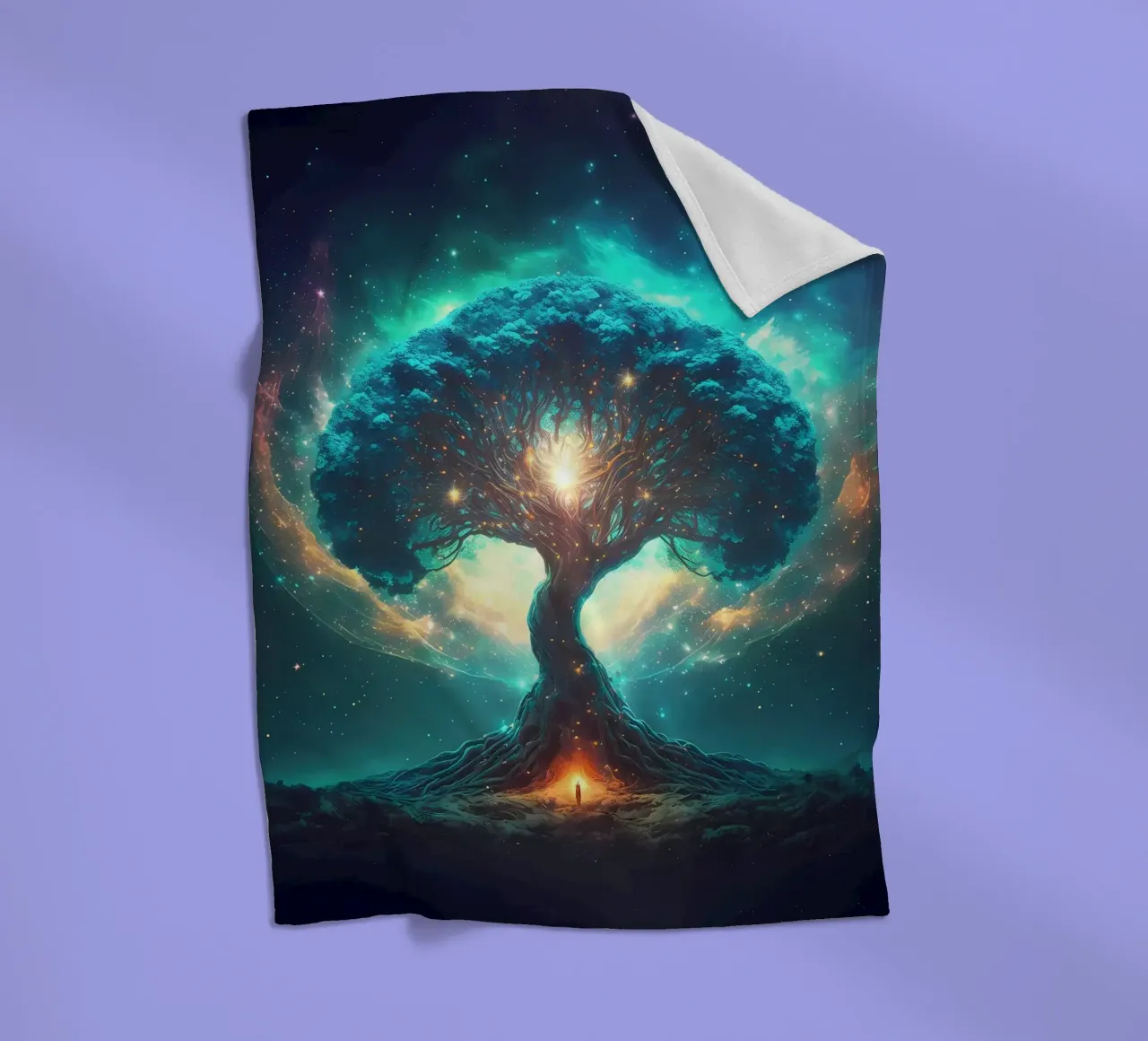 albero luce stellata coperta in pile da Jennifer R Spyhalski