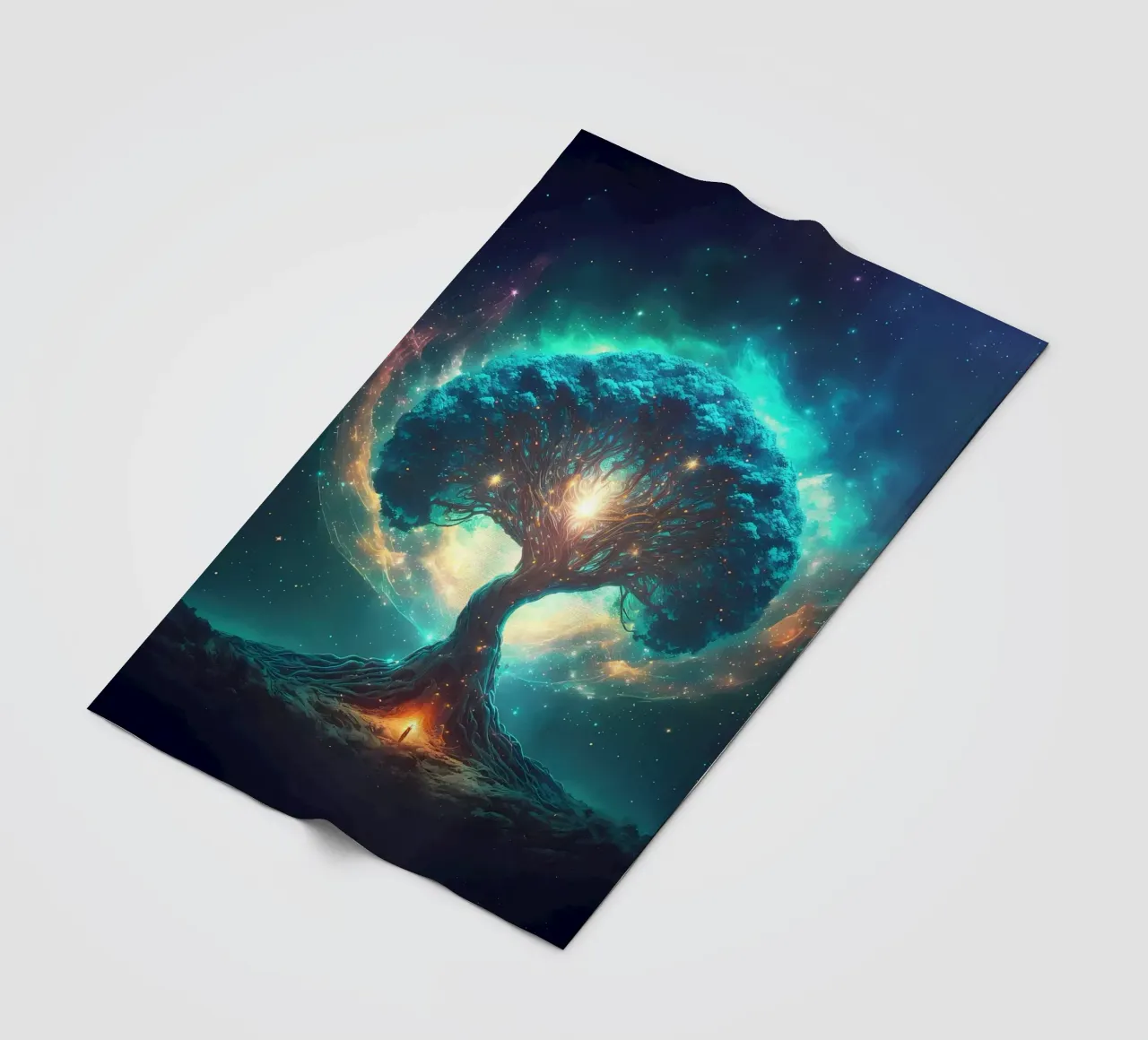 albero luce stellata coperta in pile da Jennifer R Spyhalski