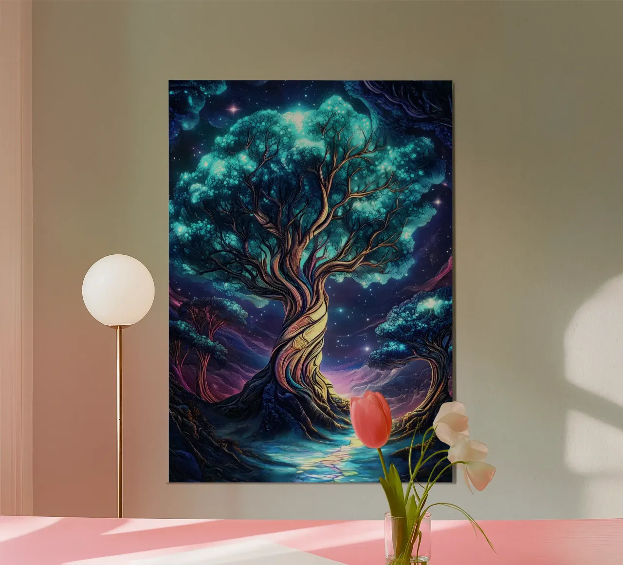 albero che brilla di notte carta hahnemühle da Jennifer R Spyhalski