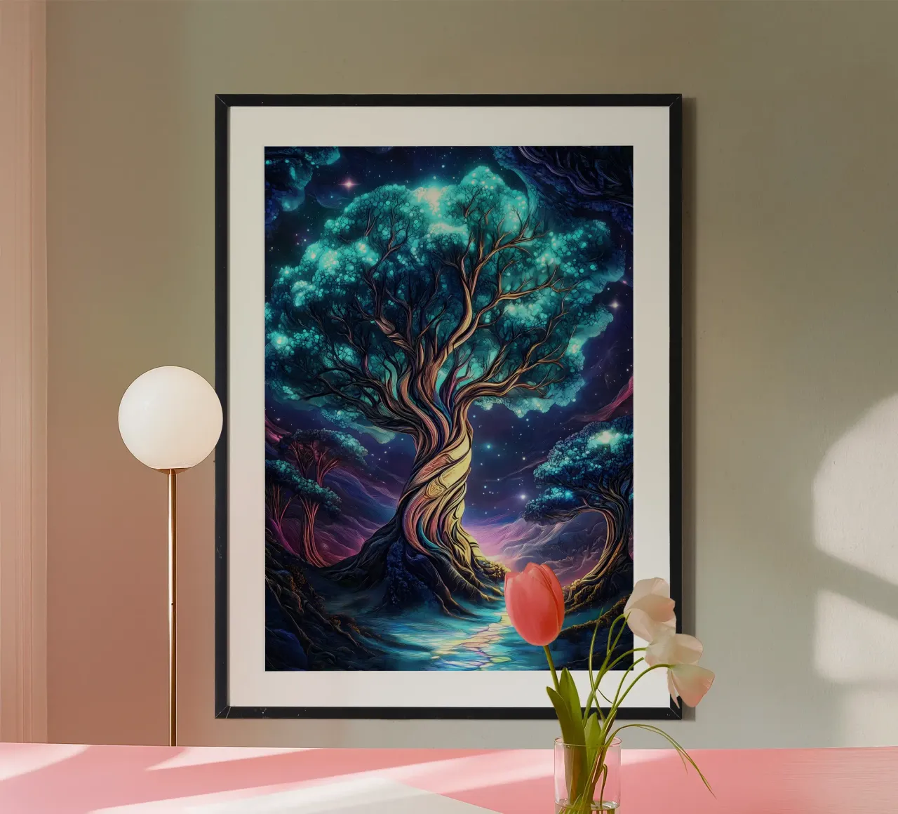 albero che brilla di notte carta hahnemühle da Jennifer R Spyhalski
