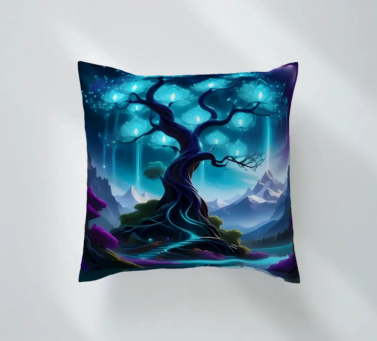 albero fantasia fiori luminosi cuscino da Jennifer R Spyhalski