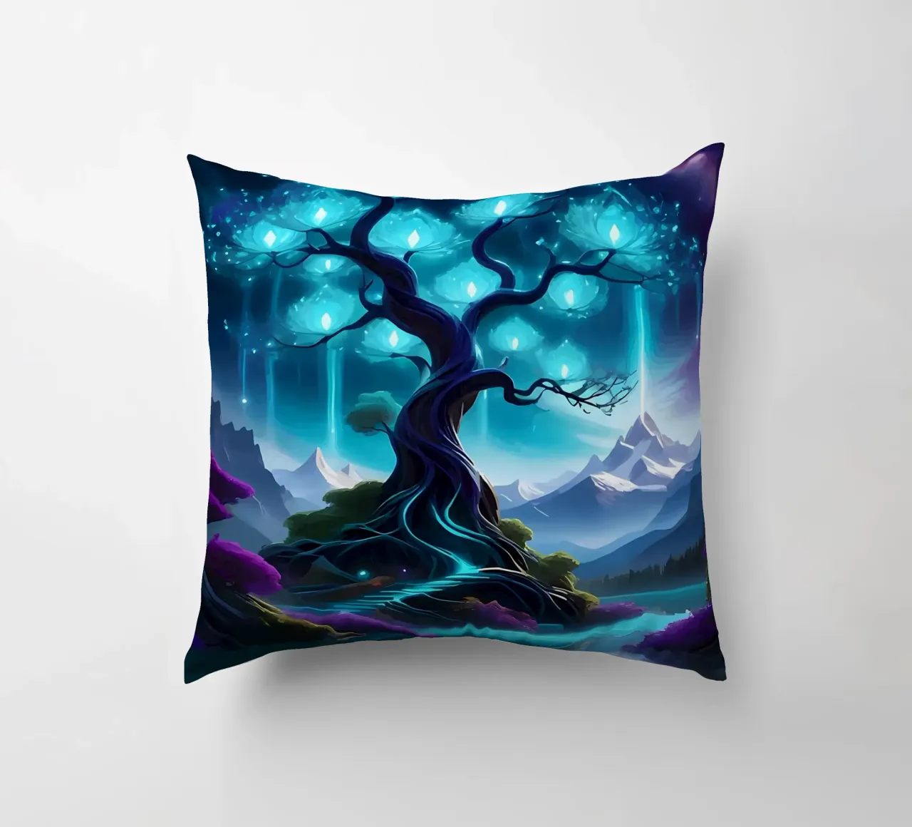 albero fantasia fiori luminosi cuscino da Jennifer R Spyhalski