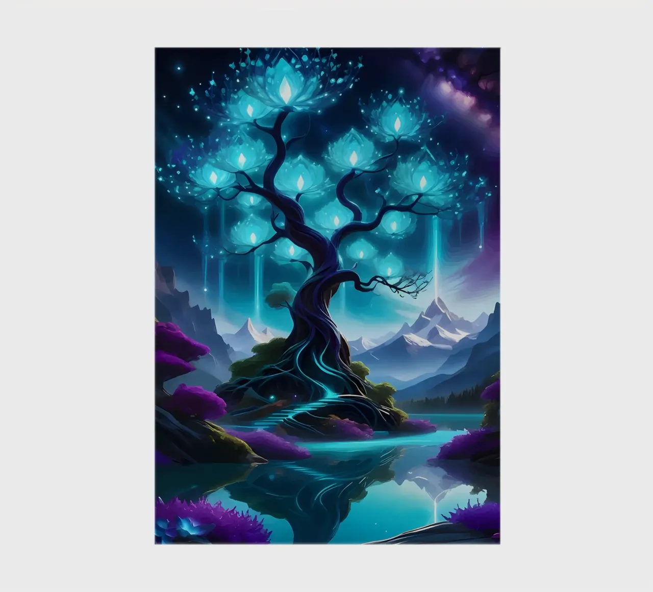 fantasy tree glowing flowers notebook by Jennifer R Spyhalski