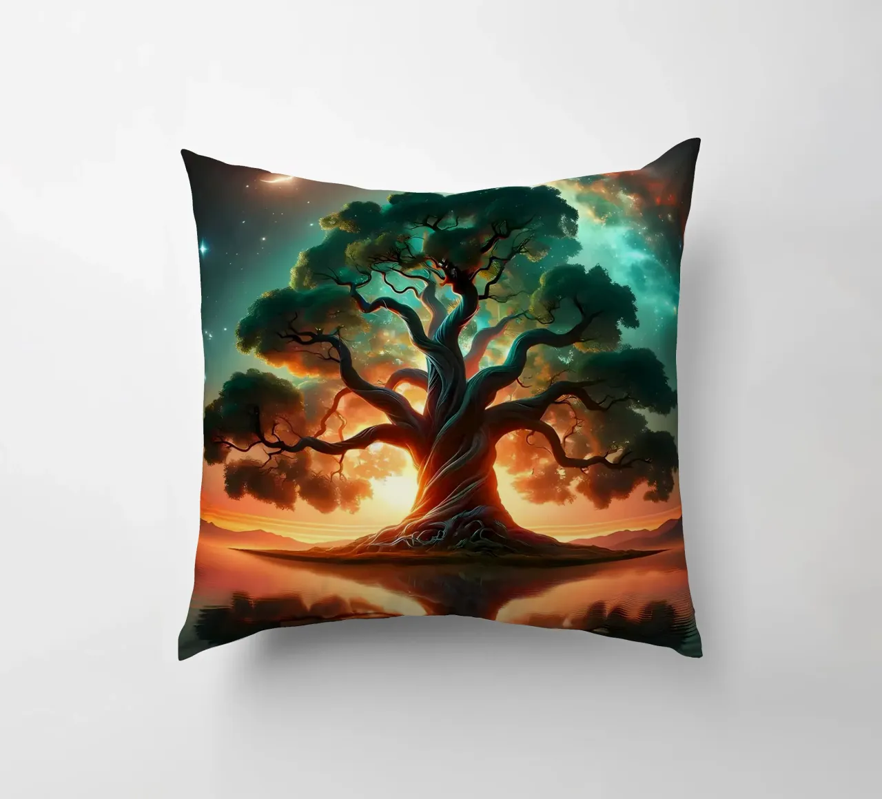 albero tramonto nuvole cuscino da Jennifer R Spyhalski