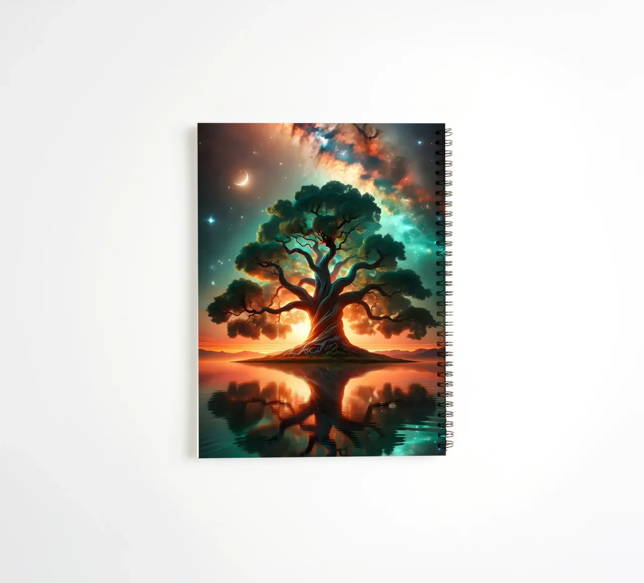 tree sunset clouds spiral notebook by Jennifer R Spyhalski