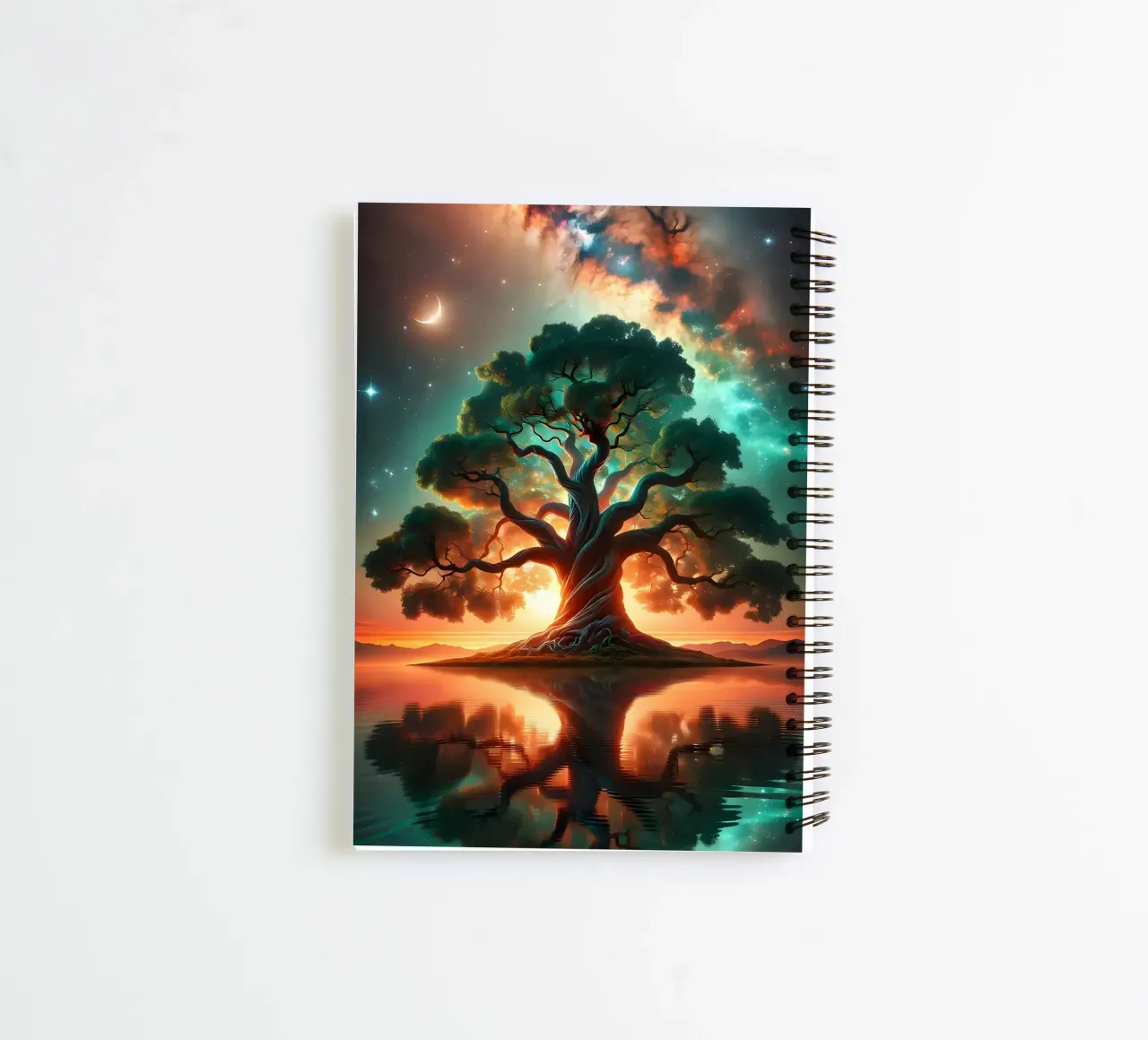 tree sunset clouds spiral notebook by Jennifer R Spyhalski