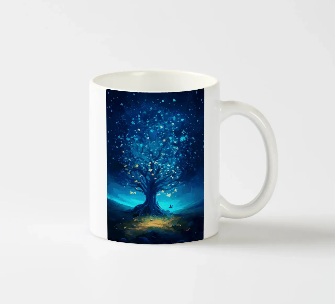 albero foglie farfalle tazza in ceramica da Jennifer R Spyhalski