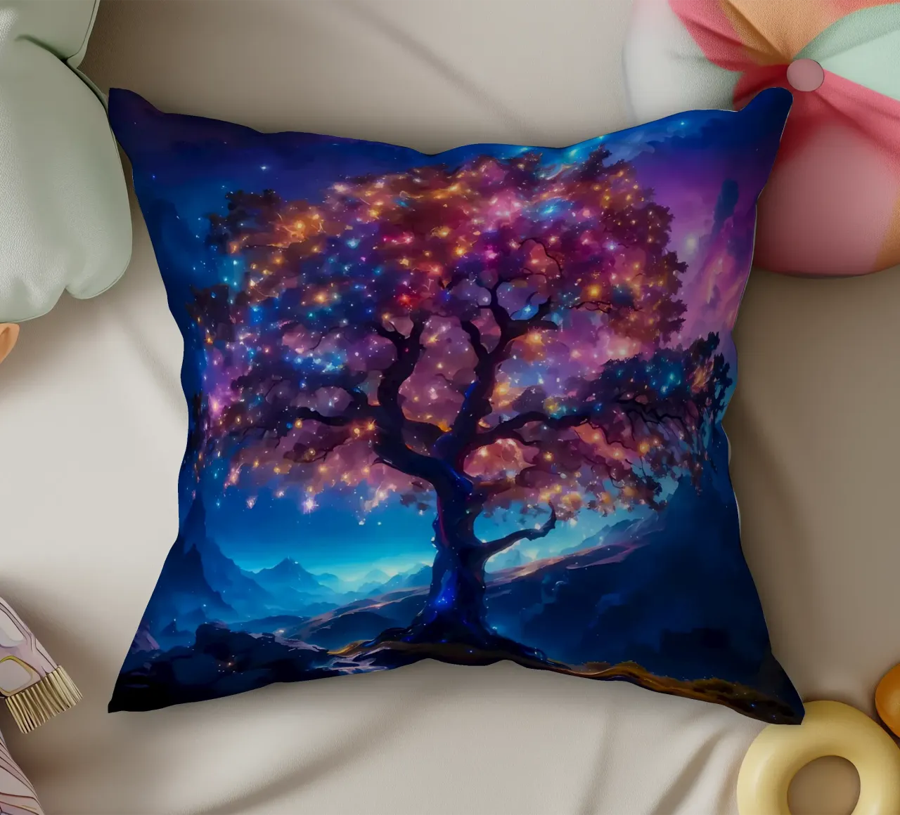 albero stelle galassia cuscino da Jennifer R Spyhalski