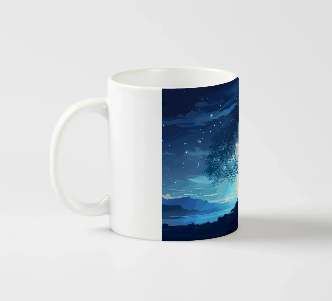 albero notte stelle tazza in ceramica da Jennifer R Spyhalski