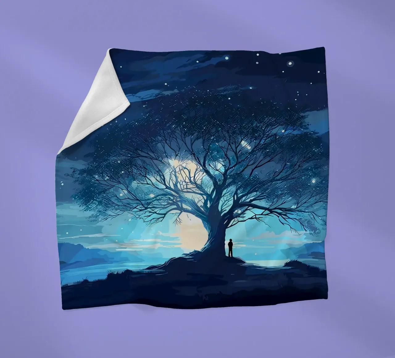 albero notte stelle coperta in pile da Jennifer R Spyhalski